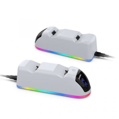 Зарядная станция RGB для 2-х геймпадов с индикаторами заряда DualSense 5, DOBE TP5-0528 [АКСЕССУАРЫ]